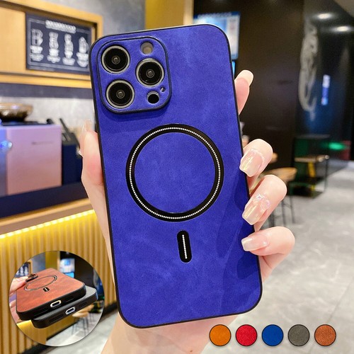 For iPhone 14 Pro Max 13 12 11 Shockproof Case MagSafe Magnetic Leather Cover - Picture 11 of 18