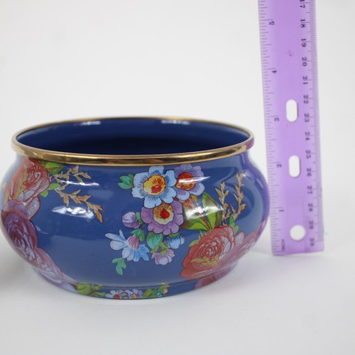 MacKenzie Childs Blue Multi Color Flower Market Crystal Squashed Bon Bon Pot - 第 16/17 張圖片