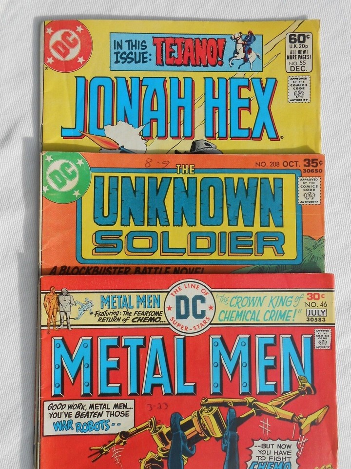 1976 DC Metal Men 46 1977 208 The Unknown Soldier & 1981 55 Jonah