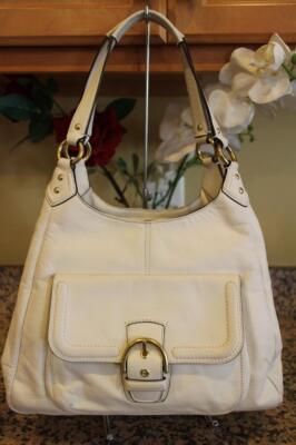COACH #F24686 CAMPBELL LEATHER TRIPLE ENTRY HOBO SHOULDER BAG (120