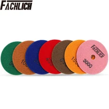 7pcs 4" / 100mm Diamond Concrete Floor Wet Polishing Pads for Granite Marble