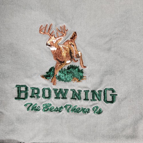Browning M/M Long Sleeve Shirt Super Naturals VTG Shooting Hunting Embroid Deer - Picture 3 of 15