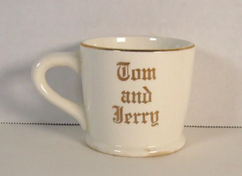Vintage W. S. George Tom & Jerry  Punch Cup - Cream w/ Gold Trim Made in USA