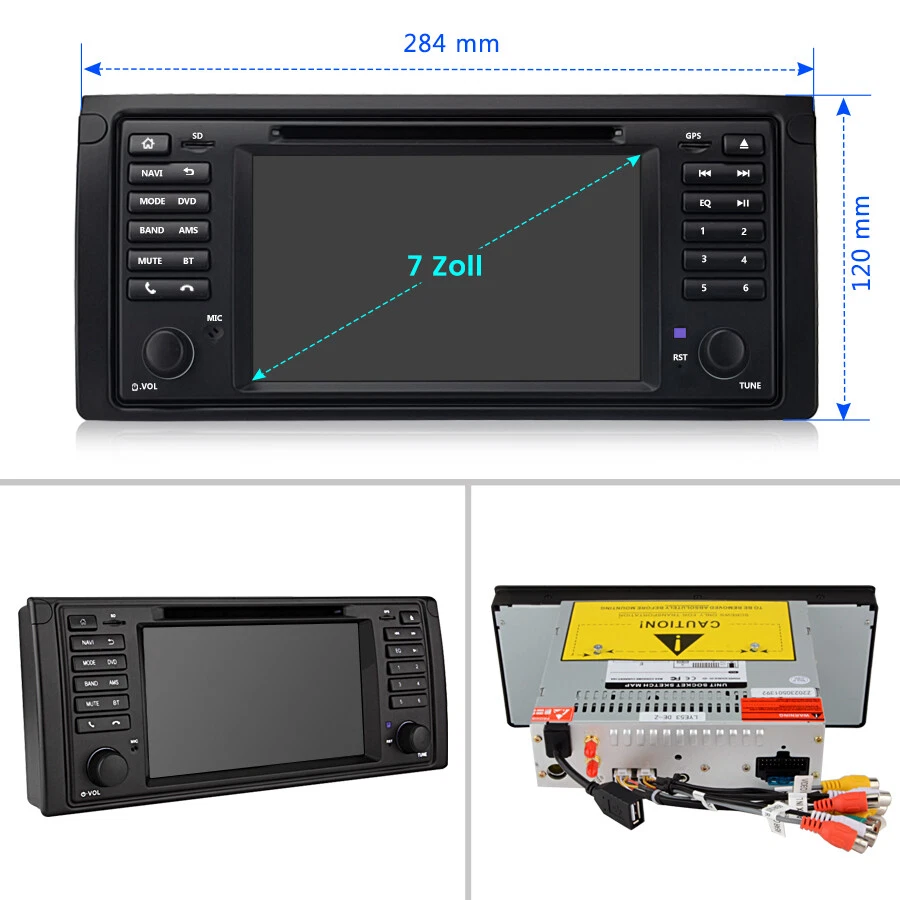 Android13 Autoradio Für BMW 5er E39 X5 E53 7er E38 Player DAB+GPS NAVI BT DVD CD - Bild 3 von 4