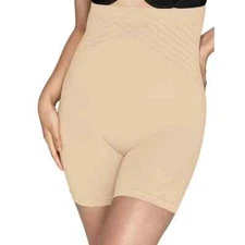 Maidenform Beige Flexees Feel Good Fashion High Waist Thigh Slimmer 3XL New!