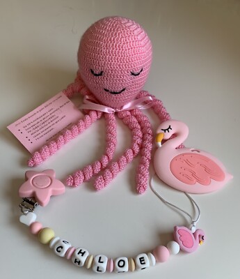 Pulpo Crochet Chupetero Personalizado Mordedor