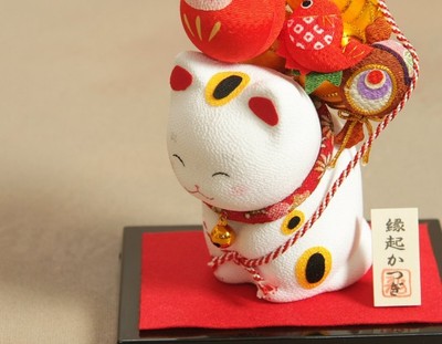 Kyoto Maneki neko Japanese lucky cat lucky charm Chirimen from japan