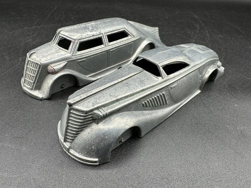 MANOIL No 704 & No 705 Coupe Blimp VTG Metal Toy Cars USA 6” Lot Of 2 Projects - Picture 2 of 14
