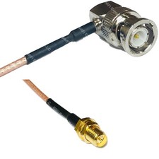 RG316 BNC MALE ANGLE to RP-SMA FEMALE RF Cable Rapid-SHIP LOT