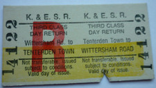 K&ESR Wittersham to Tenterden Town Railway Station Ticket