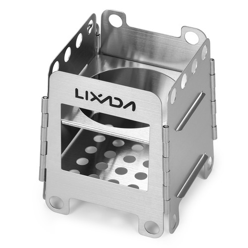 Lixada Portable Stainless Steel Lightweight Folding Wood Stove Pocket Stove O2Y9 - Picture 10 of 12