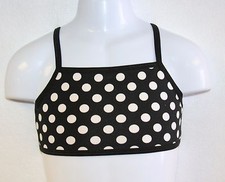 CHILD/TODDLER BRA TOP, BLACK  WHITE POLKA DOT, GYMNASTICS, DANCE, KIDS, BABY