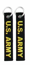 NEW U.S. Army Embroidered Key Chain. Black 72834