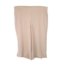 Nine West Pants Womens 2X Cropped Wide Leg Pull On High Rise Beige Dress Plus