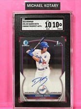 DAMON KEITH 2023 BOWMAN CHROME AUTO SGC 10/10 Dodgers Cpadk