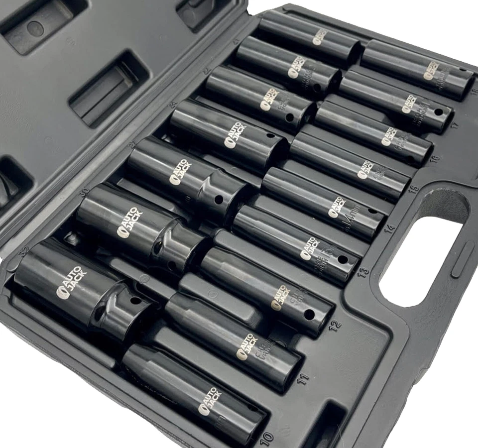 Deep Impact Socket Set 16pc Metric 1/2in Drive 10–32mm CrV 6 Point Phosphate - Image 3 of 4