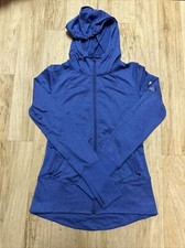 Alo Yoga Womens Black Full Zip Hoodie Jacket Pockets Thumb Hole Sz S