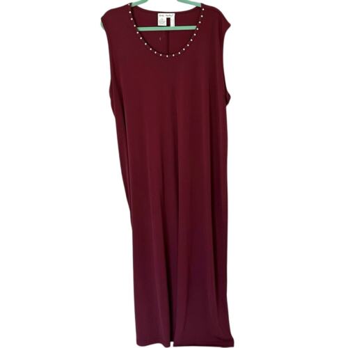 Set giacca abito Ulla Popken 2 pezzi taglia US 24/26 bordeaux strass - Foto 4 di 7