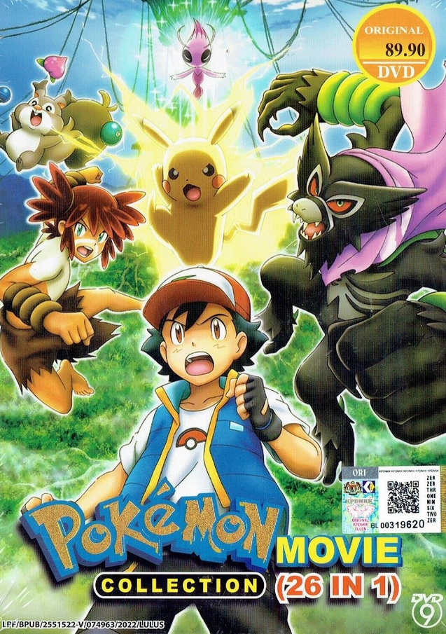 DVD Anime POKEMON Movie Collection 5DVDs Boxset (Movie 1-21