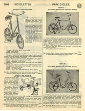 1929 PAPER AD Lindy Plane Pedal Car Airplane Lindenberg Park Cycles Bicycles