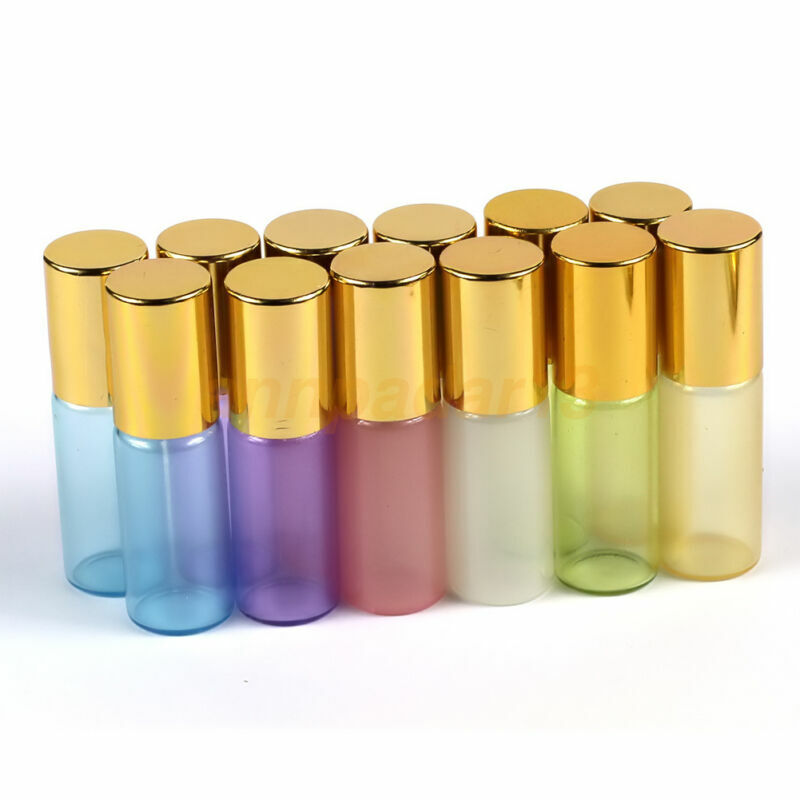 1pcs~100pcs 5ml Glass Roll On Bottles Metal Or Glass Roller Ball Essential Oils