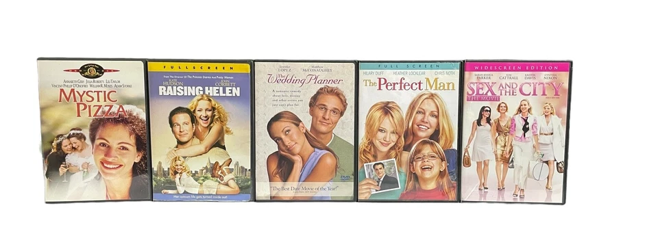 LOT OF 5 ROMANTIC COMEDIES DVDS, Mystic Pizza, Wedding Planner, Sex And The City Foto 2 de 4