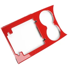 Red Carbon Fiber Console Cup Holder Panel Trim Cover For Porsche Macan 15-19 20