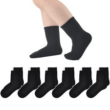 Girls Socks Seamless Cotton School Dress Socks Kids Boys Crew 5-7 Years 6 Pac...