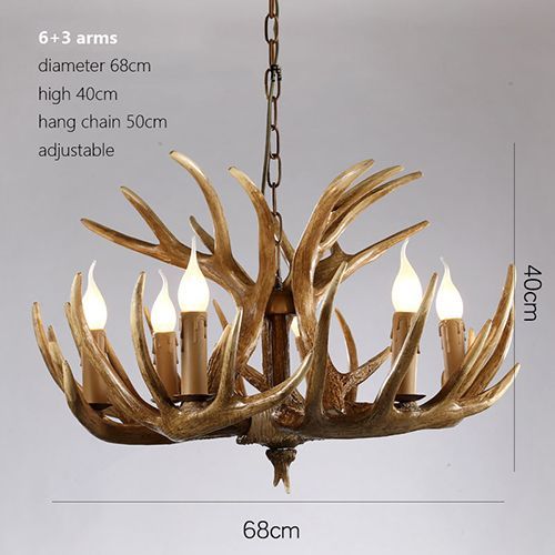 Chandelier Lamp Modern LED Antler Vintage Lights Novelty