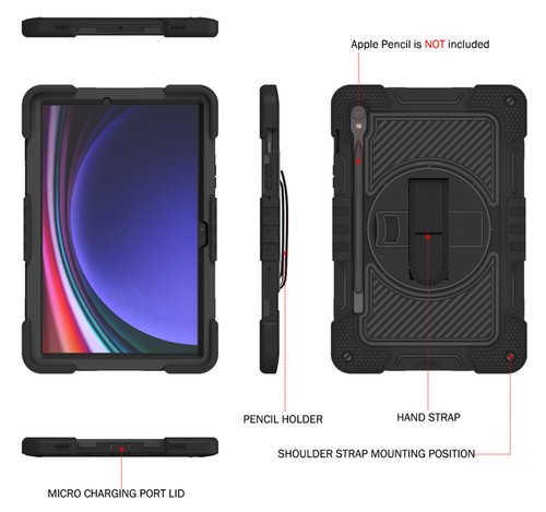 Tablet Shockproof Strap Stand Case Cover For Samsung Galaxy Tab S9 FE / S9 FE+ - Picture 52 of 60