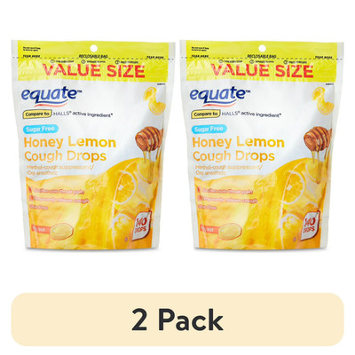 (2 pack) Equate Sugar Free Honey Lemon Cough Drops - 140 Count