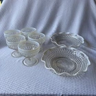 Moonstone Opalescent Hobnail  Dishes Cups Lot 7 Vintage