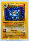 Pokemon 1st Edition MACHAMP HOLO Shadowless 8/102 BASE SET Rare Reprint NM-MT