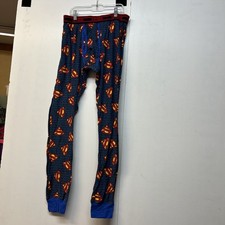 Boys Superman Red Shield Navy Pajama Lounge Pants Large