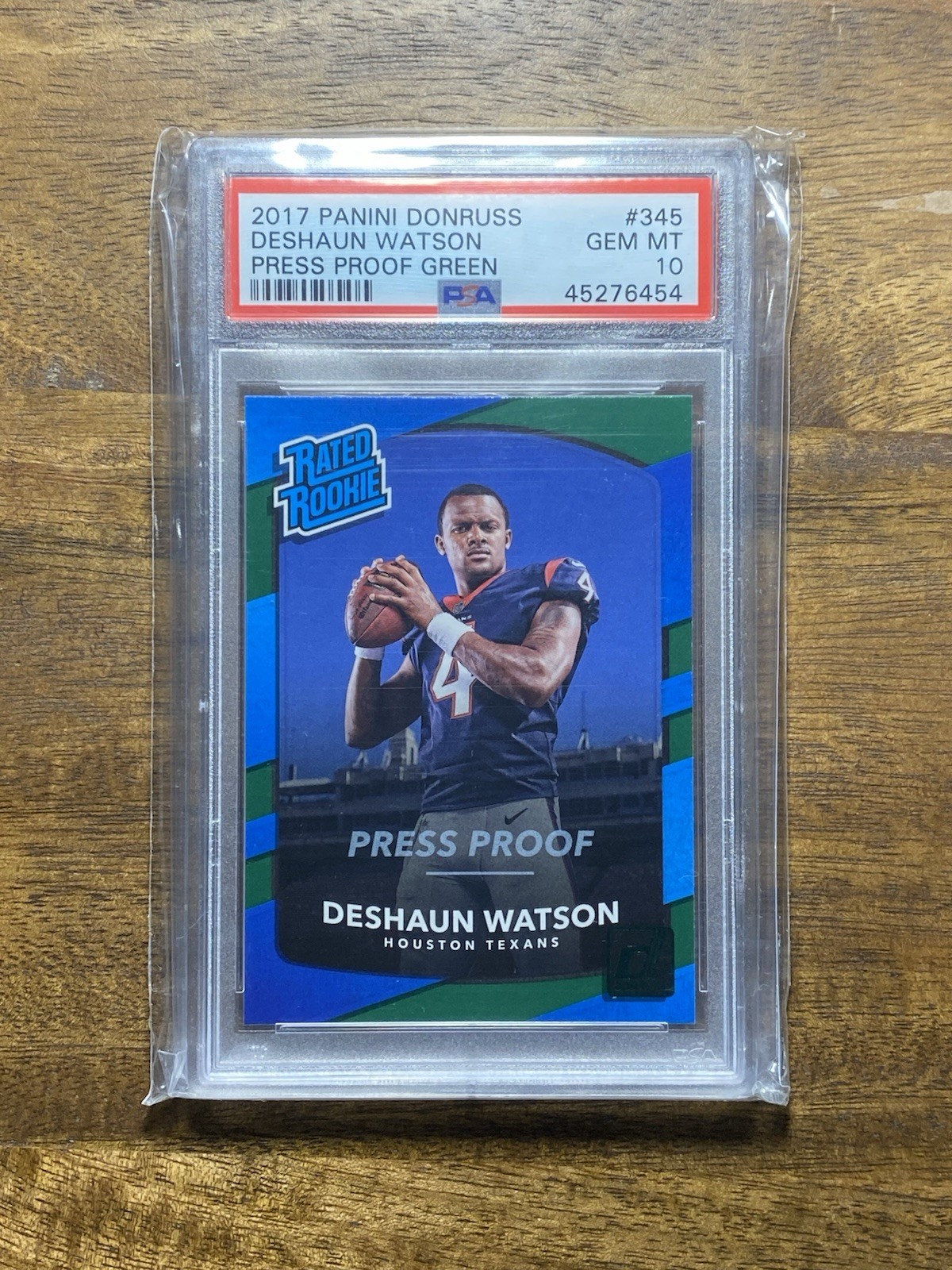 Deshaun Watson Panini Donruss #345 Green Press Proof