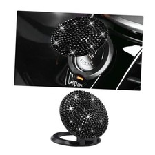Dickno Bling Car Push Start Button Cover, Anti Scratch Ignition Black