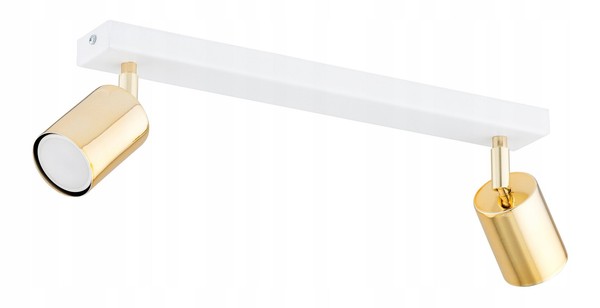 Deckenspot Flur Gold Weiß Metall GU10 Schwenkbar 40 Cm Deckenstrahler Wohnzimmer-image