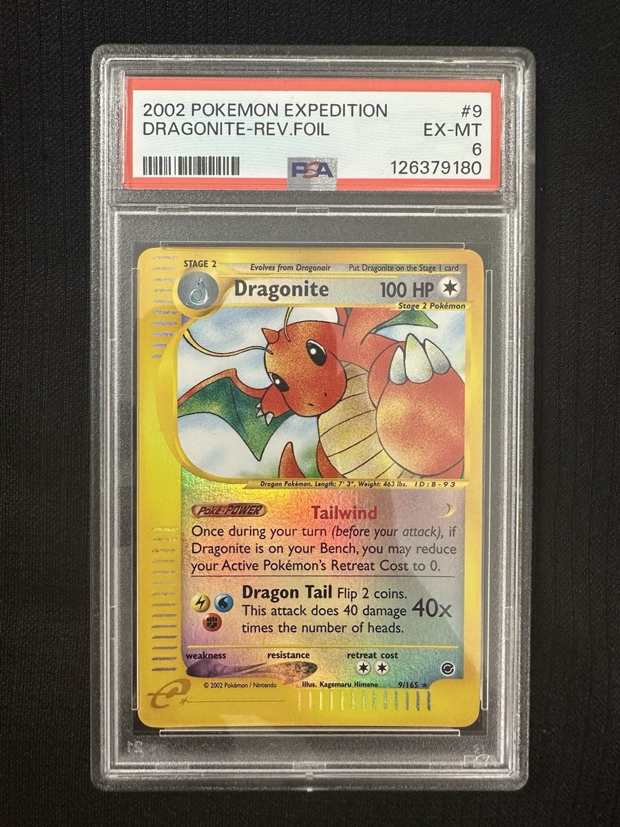 Dragonite 9/165 Reverse Holo Expedition Base Set PSA 6 Vintage