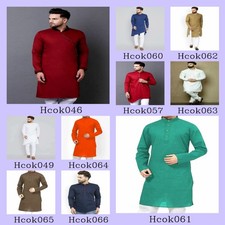 Mens Kurta only Shirt Kurta Cotton Indian Ethnic Clothing Dress Long