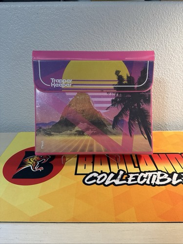 Mead TRAPPER KEEPER Binder Retro Tropical 80s Theme Hot Pink