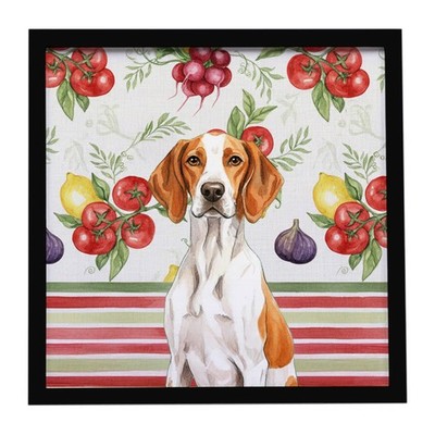 Orange and White Pointer Vegetables Framed Metal Print WDK8357MFP88