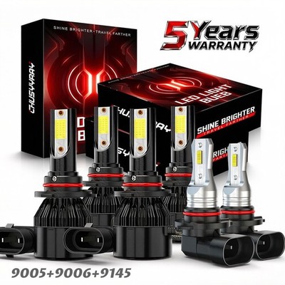 WHITE&GOLDEN LED HI/LO BEAM HEADLIGHT FOG BULBS KIT FOR TOYOTA 4RUNNER 2003-2005