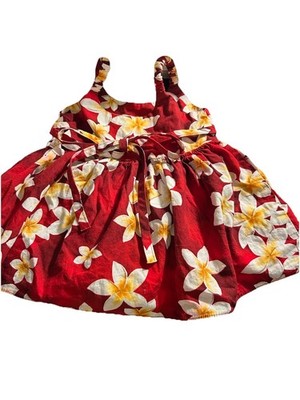 Royal Hawaiian Aloha Moi Baby Girl S red white yellow floral dress