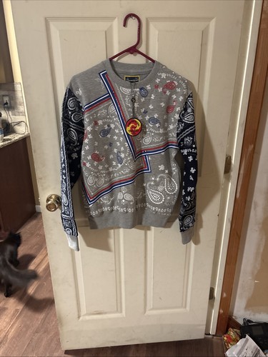 Beams, Mens Bear The Beams Bandanna Sweatshirt Size medium New Y2K