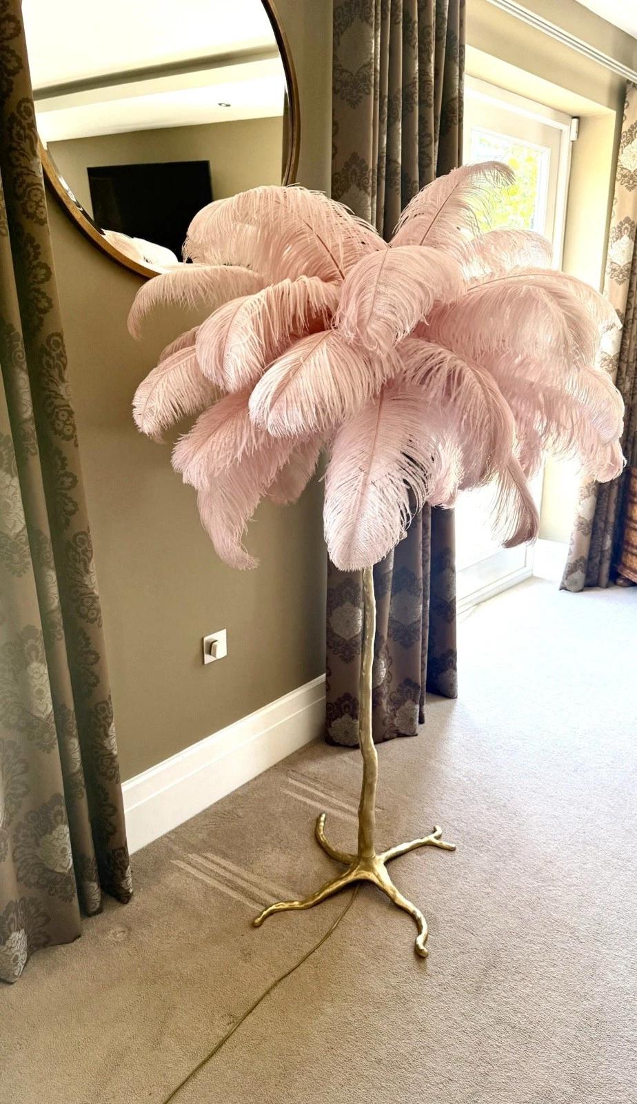 Gallery image 1 for Ostrich Feather Burlesque Floor Lamp With Brass Stand RRP £1,276