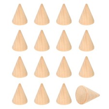 Wood Cone Ring Holder, 16 Pcs Finger Jewelry Display Stand, Wood Color 25x20mm