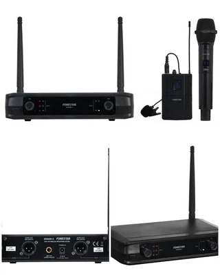 Microphone sans fil double - Main + serre tête PRO UHF - DSP DJ PARTY KARAOKE 2 - Photo 1/2