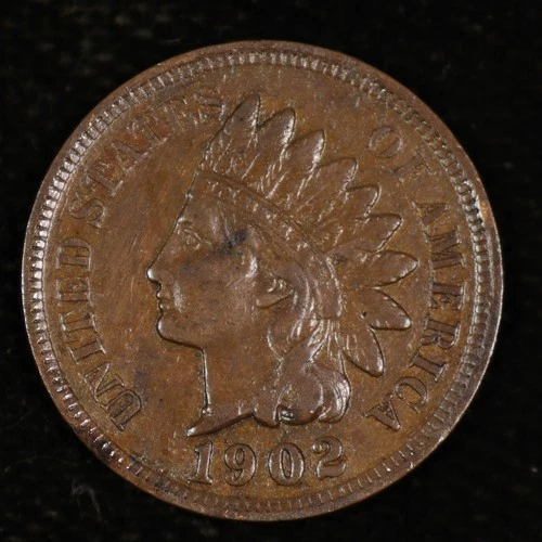 Indian Head Cent. 1902 Very Fine.  Lot # 9049-322-914