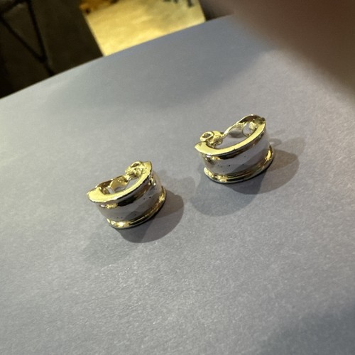 Napier Silvertone Clip Huggies Earrings