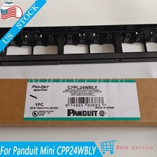 Set Mini Com Modular Patch Panel For Panduit CPP24WBLY Cat 6, 5E w/ Faceplates